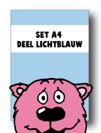 Set alle spellingkaarten A4 deel lichtblauw - 7 stuks