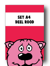 Set alle spellingkaarten A4 deel rood - 8 stuks