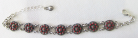ZKA514-R Zeeuwse knop armband met rode emaille