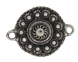 klassiek plat zeeuws knopje, kleine 2 cm doorsnede met twee ogen ZB 020