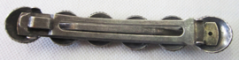 ZKG439-MC Haarspeld 10 cm met zeeuwse knopen, zwaar verzilverd, bewerkt met kleurige emaille