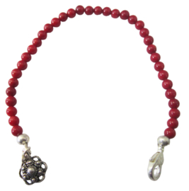 Armband natuurlijk koraal met zeeuws knopje - ZKA 510