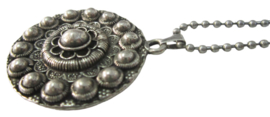 Zeeuwse knop hanger 4 cm doorsnede met lange en korte bolletjesketting ZKH613