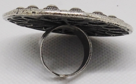 Zeeuwse knop ring zeer groot 5 cm plat fijn ZKR 318