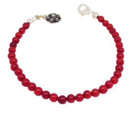 Armband natuurlijk koraal met zeeuws knopje - ZKA 510