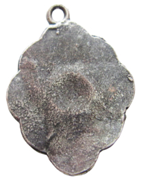 hanger zeeuwse knopjes ruitje zwaar verzilverd met  vrolijke kleuren emaille ZB038-MC