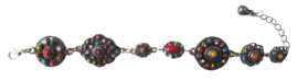 Zeeuwse knopen multicolour armband zwaar verzilverd - ZKA521-MC