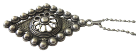 Zeeuwse knop ruit hanger groot, met ketting ZKH604