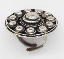 ZKR 324 Elegante platte Zeeuwse knoop ring, een maat, verstelbaar