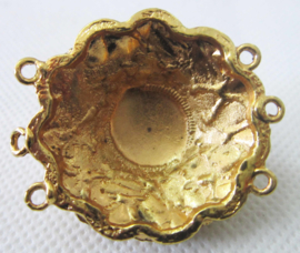 ZB010-G Zeeuwse grote bolle knop verguld ong 4 cm doorsnede