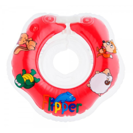 BabyFloat 0+ Zwemband - Zwemring voor om de nek - Babyswimmer - Zwemkraag -Flipper Red