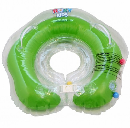 BabyFloat 0+ Zwemband - Zwemring voor om de nek - Babyswimmer - Zwemkraag -Flipper Green