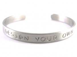 Jouw tekst in een armband - Design Your Own Silver - blanco tekst