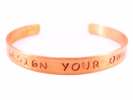 Jouw tekst in een armband - Design Your Own Rosé Gold - blanco tekst