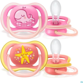 0-6M Philips Ultra Air Berry Girl Walvis / Ster 2-pack
