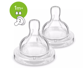 Philips Avent Classic+-speen 2 stuks Langzame speen 1m+