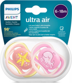 0-6M Philips Ultra Air Berry Girl Walvis / Ster 2-pack