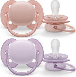 0-6M Philips Ultra Soft Lila/Roze 2-pack