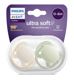 0-6M Philips Ultra Soft  Beige/Groen 2-pack