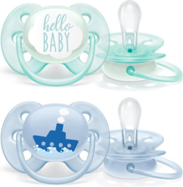 0-6M Philips Ultra Soft  Hello baby/Schip 2-pack