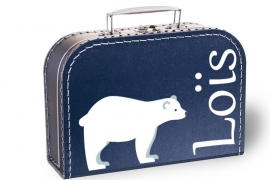 Koffertje met naam en ijsbeer