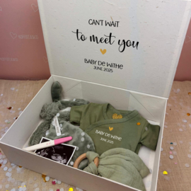 Origineel cadeau bekendmaking zwangerschap - box