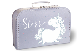 Koffertje met naam en unicorn