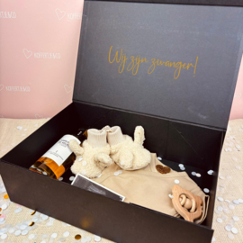 Origineel cadeau bekendmaking zwangerschap - box