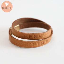 Armband cognac leer