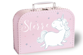 Koffertje met naam en unicorn