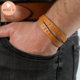 Armband cognac leer