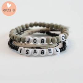 Armband set met namen grijs