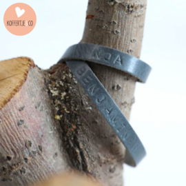 Armband grijs leer