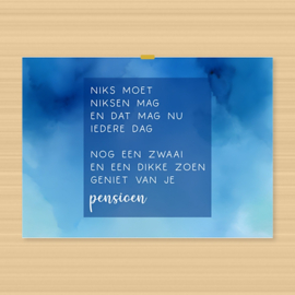 Kaartje bij pensioencadeau – handgeschreven boodschap