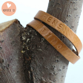 Armband cognac leer