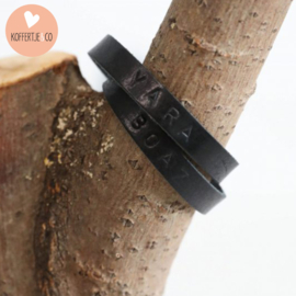 Armband zwart leer