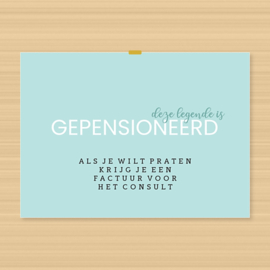 Kaartje bij pensioencadeau – handgeschreven boodschap