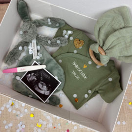 Origineel cadeau bekendmaking zwangerschap - box