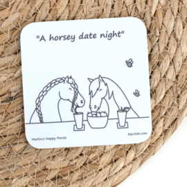 Onderzetter "A horsey date night"
