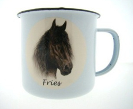 Mok emaille Fries paard