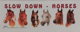 Sticker Slow Down paardenhoofden