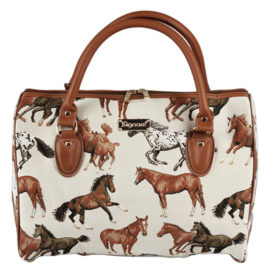 Größe Handtasche Gobelin " Running Horses"