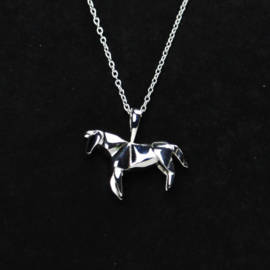 Halskette Pferd Origami-Stil