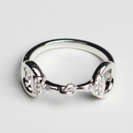 Ring Trensbit Paard met Pavé Steentjes