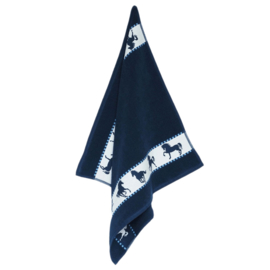 Paarden Keuken Handdoek - Blauw