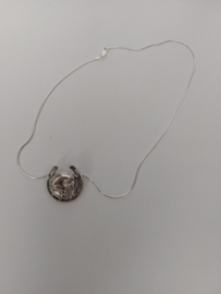 Broche (of ketting)  Dressuurpaard met Hoefijzer Jane Heart
