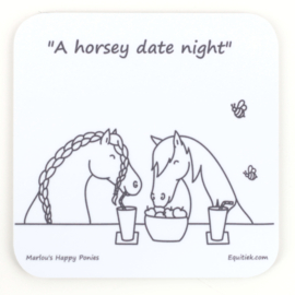 Onderzetter "A horsey date night"