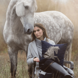 Paardenkussen "Stardust" - Navy