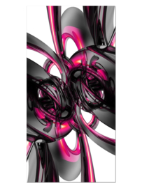 136 Abstract Roze Zwart Glas Schilderij