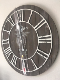 Stoer Chateau Hout Metalen Wandklok 68cm XL